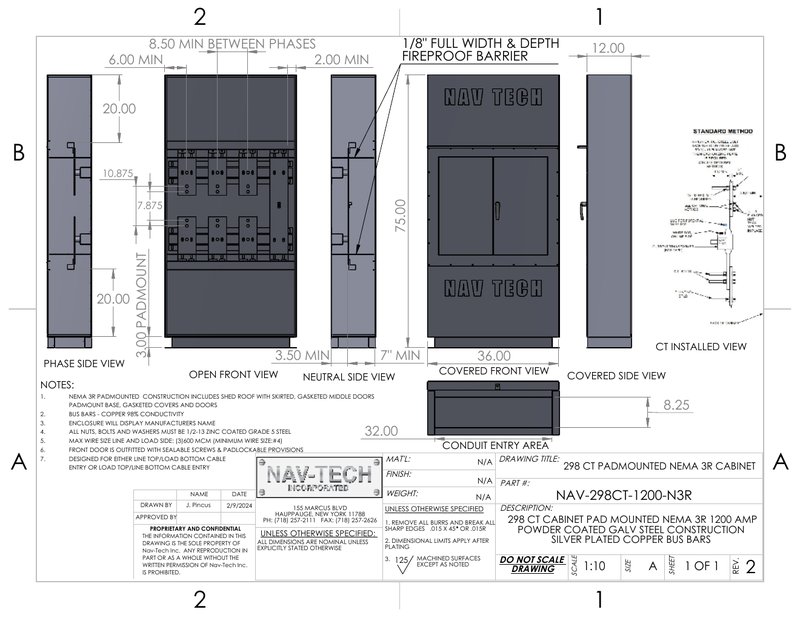 298CT-1200-N3R-PADMOUNT drawing