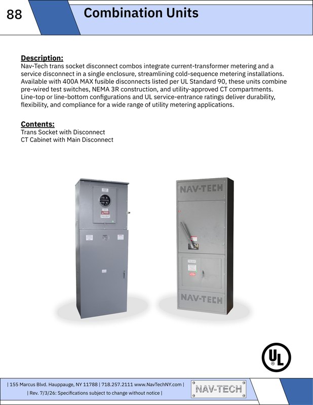 Combination Units Catalog cover