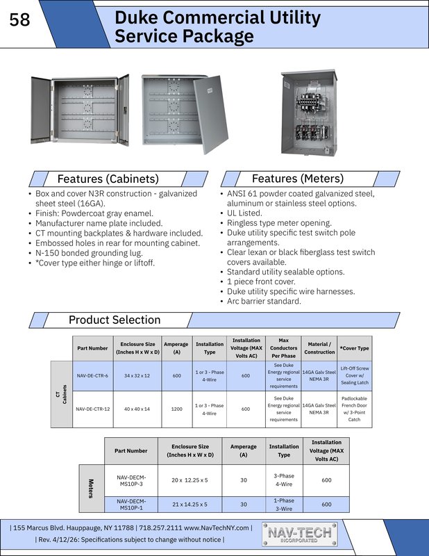 Duke Commercial Utility Service Package drawing