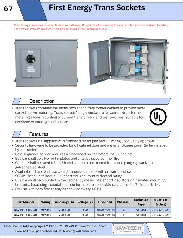First Energy Trans Sockets drawing