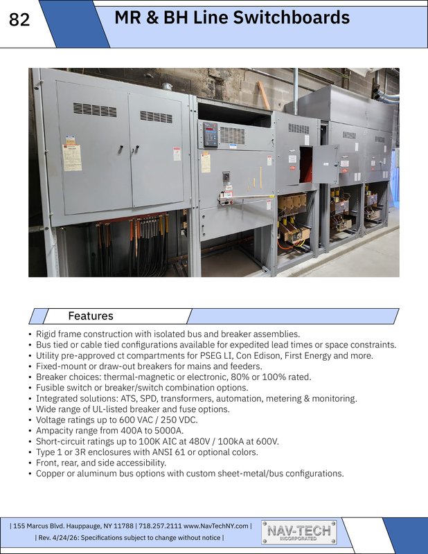 MR BH Line Switchboards drawing