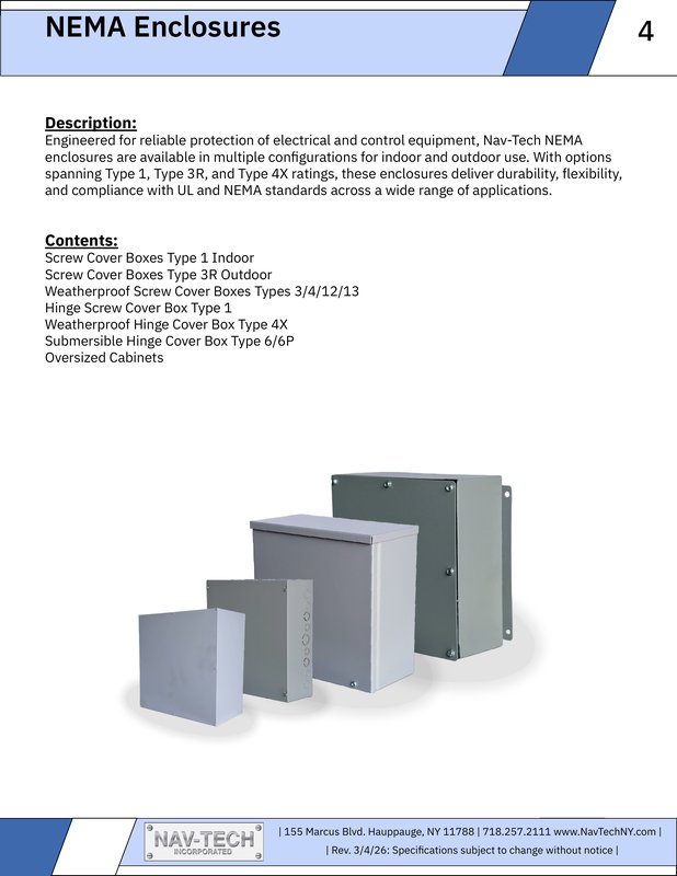 NEMA Enclosures Catalog drawing