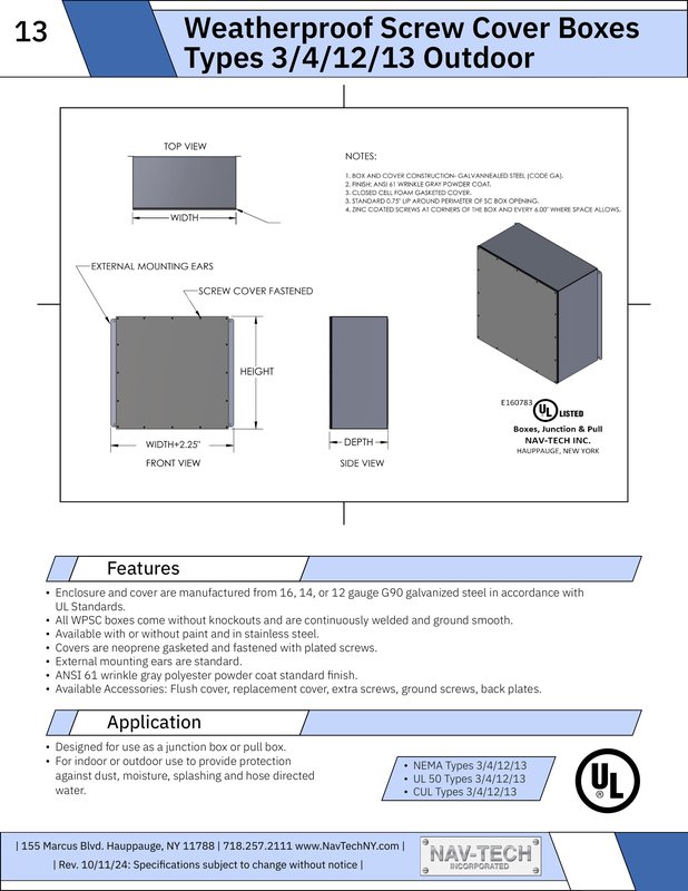 Weatherproof Screw Cover Boxes 3 4 12 13 drawing