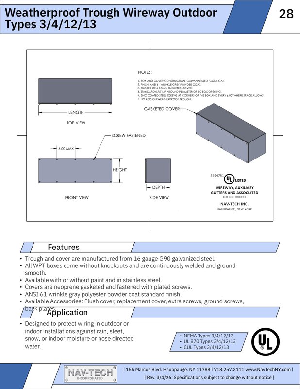Weatherproof Trough Wireway 3 4 12 13 drawing