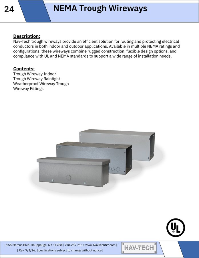 Nav-Tech Wireways & Troughs Catalog cover